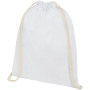 Oregon 140 g/m² cotton drawstring backpack 5L - White
