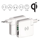 Wireless charging power bank with travel adaptor