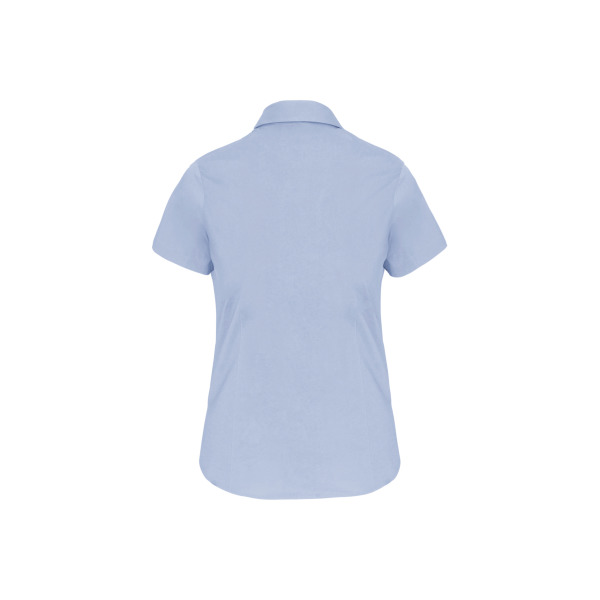 Dames stretch blouse korte mouwen Light Blue XL