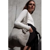 Gestreepte shopper van juco Iris Blue / Natural One Size