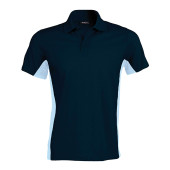 Men's two-tone short sleeved piqué polo shirt Navy / Sky Blue 3XL