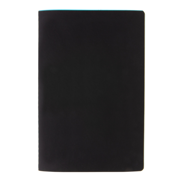 Softcover PU notitieboek met gekleurde accent rand, blauw