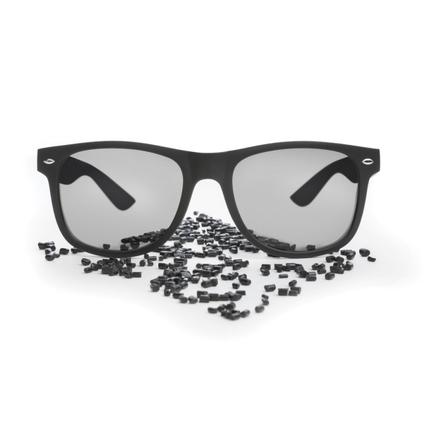 GRS recycled plastic zonnebril, zwart