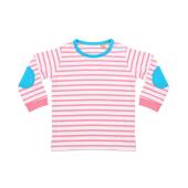 Baby/Toddler Striped Long Sleeve T-Shirt, Pink/White, 24-36, Larkwood