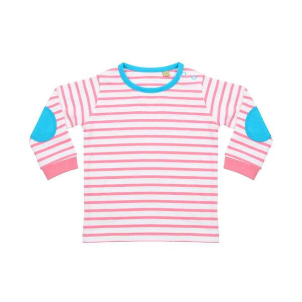Baby/Toddler Striped Long Sleeve T-Shirt, Pink/White, 24-36, Larkwood