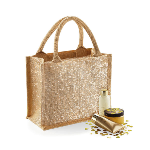 Shimmer Jute Mini Gift Bag - Natural/Gold