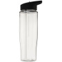 H2O Active® Tempo 700 ml sportfles met fliptuitdeksel - Transparant/Zwart