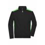 Men's Workwear Sweat Jacket - COLOR - - black/lime-green - 6XL