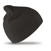 Delux Double Knit Cotton Beanie Hat - Black - One Size