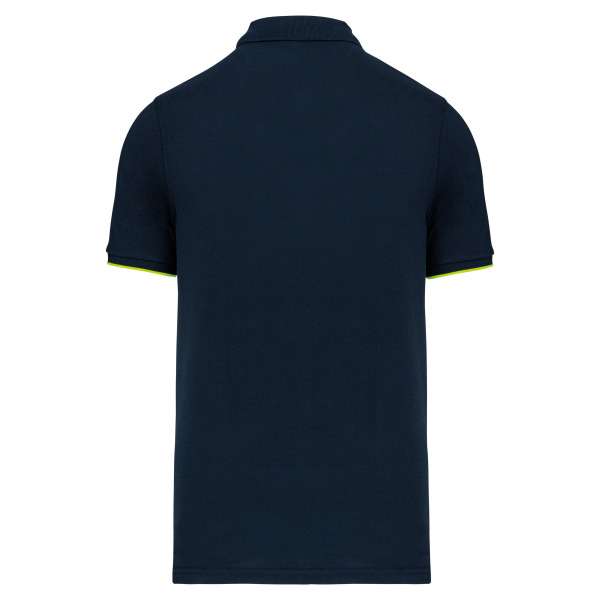 Contrasterende polo Day To Day korte mouwen Navy / Fluorescent Yellow 3XL