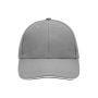 MB024 6 Panel Sandwich Cap - dark-grey/white - one size