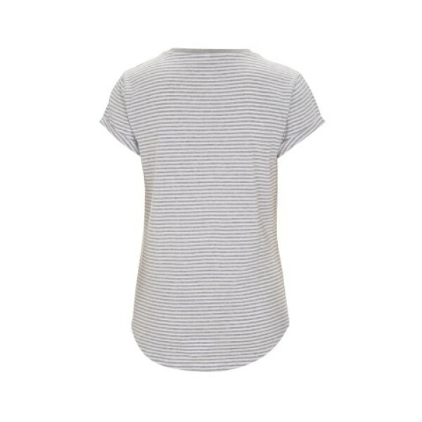 WOMEN'S ROLLED SLEEVE T-SHIRT White / Melange Grey Stripe S