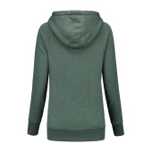 L&S Heavy Sweater Hooded Raglan for her forest green heather L