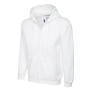 Adults Classic Full Zip Hooded Sweatshirt - XS - White