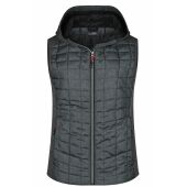 Ladies' Knitted Hybrid Vest - grey-melange/anthracite-melange - S