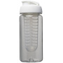 H2O Active® Octave Tritan™ 600 ml sportfles en infuser met flipcapdeksel - Transparant/Wit