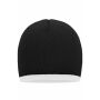 MB7584 Beanie with Contrasting Border - black/white - one size