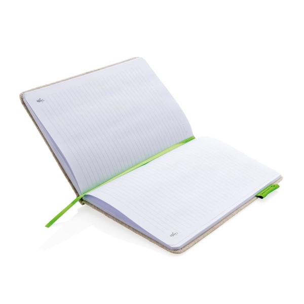 A5 jute katoen notitieboek, groen