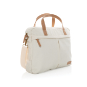 Impact AWARE™ 16 oz. recycled canvas laptoptas, gebroken wit