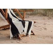 VINGA Valmer strand handdoek, zwart, wit