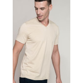 T-shirt V-hals korte mouwen Light Sand XL