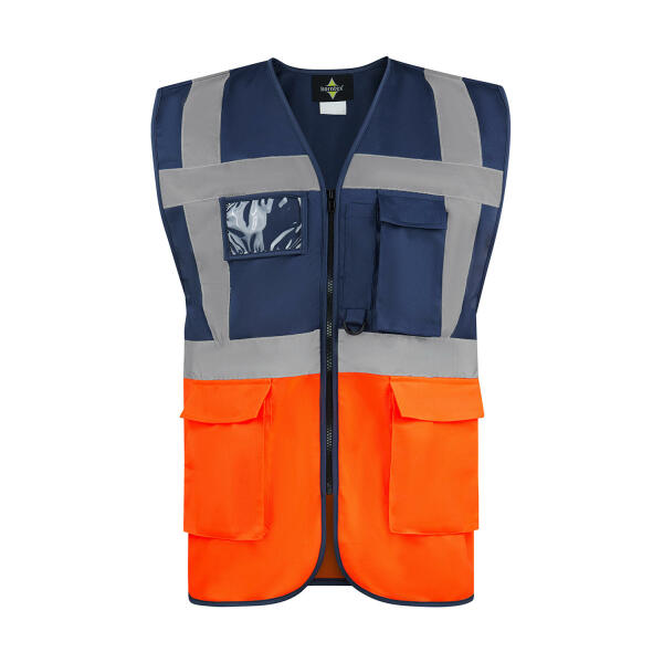 Executive Safety Vest "Hamburg" - Navy/Orange - 4XL