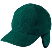 MB7510 6 Panel Fleece Cap with Earflaps - dark-green - one size