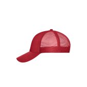 MB6239 6 Panel Mesh Cap rood/rood one size