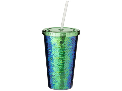 Festus 470 ml acryl beker met lovertjes Festus 470 ml acryl beker met lovertjes