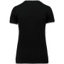 Dames-t-shirt piqué V-hals Black / Light Grey / White XS