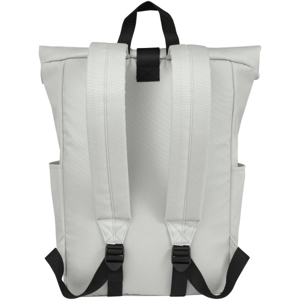 Byron 15.6" GRS RPET roll-top backpack 18L - Light grey