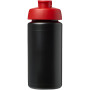 Baseline® Plus grip 500 ml sportfles met flipcapdeksel - Zwart/Rood