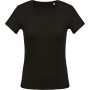 Ladies' short-sleeved V-neck T-shirt Dark Grey S