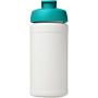 Baseline® Plus 500 ml flip lid sport bottle - White/Aqua