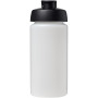 Baseline® Plus grip 500 ml flip lid sport bottle - Transparent/Solid black