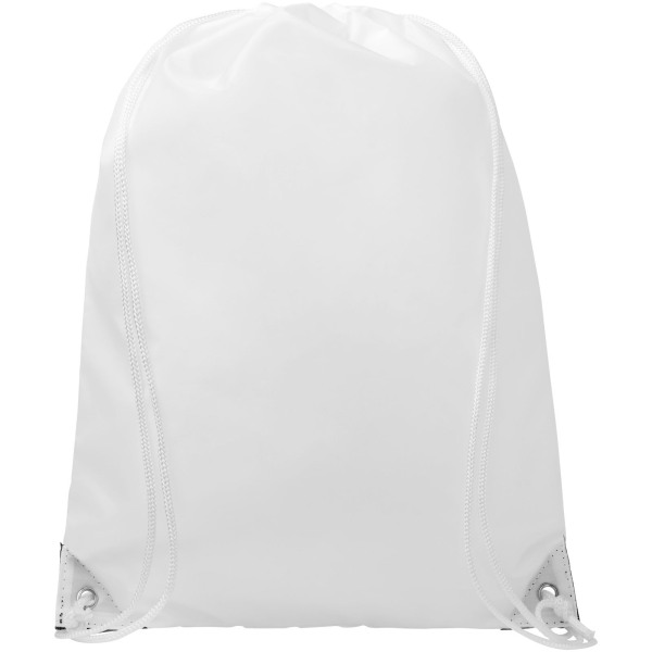 Oriole drawstring backpack with coloured corners 5L - White/Solid black