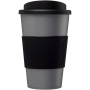 Americano® 350 ml insulated tumbler with grip - Silver/Solid black