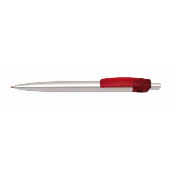 Zwartschrijvende kunststof balpen ART LINE rood, zilver