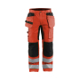 High Vis Werkbroek met stretch en gereedschapzakken