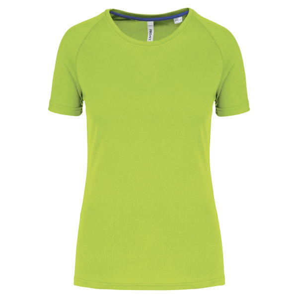 Gerecycled damessport-T-shirt met ronde hals Lime XL