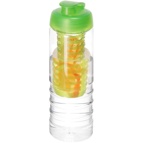 H2O Active® Treble 750 ml drinkfles en infuser met kanteldeksel - Transparant/Lime