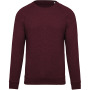 Herensweater BIO ronde hals raglanmouwen Wine Heather S