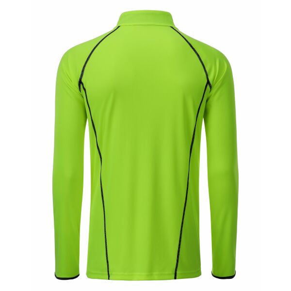 Men's Sports Shirt Longsleeve - bright-green/black - S