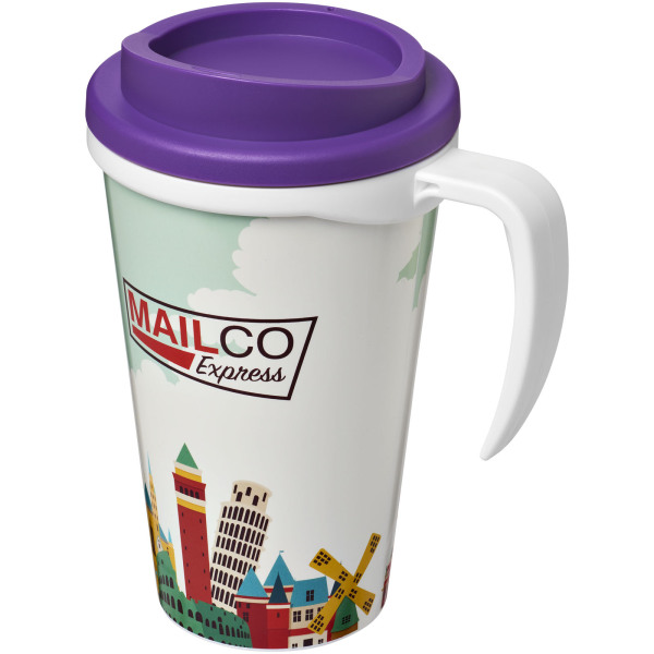 Brite-Americano® grande 350 ml insulated mug - White/Purple