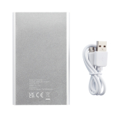 4.000 mAh dunne powerbank, zilver, wit