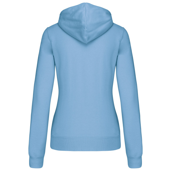 Damessweater met capuchon in contrasterende kleur Sky Blue / White XS