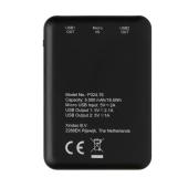 High density 5.000 mAh zakformaat powerbank, zwart