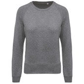 Damessweater BIO ronde hals raglanmouwen Grey Heather XL