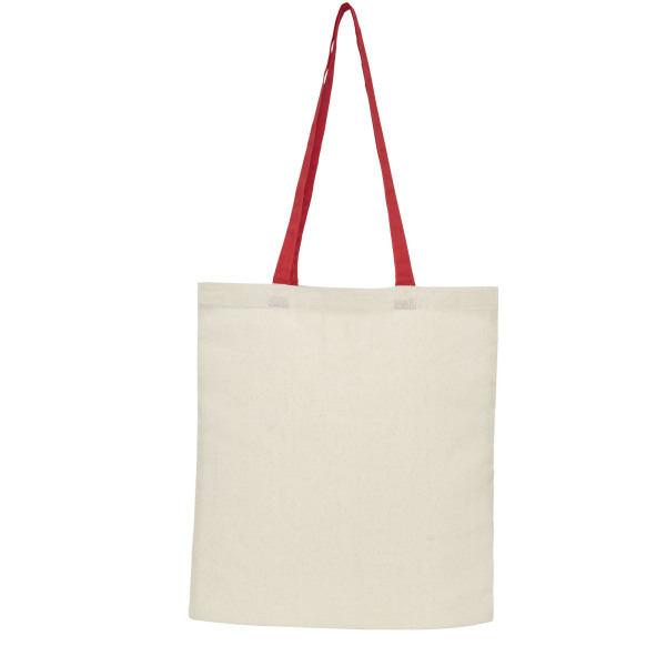 Nevada 100 g/m² cotton foldable tote bag 7L - Natural/Red