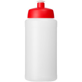 Baseline® Plus 500 ml drinkfles met sportdeksel - Transparant/Rood